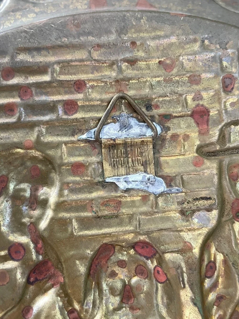 Vintage Holland Brass Embossed Decorative Wall Hanging 12
